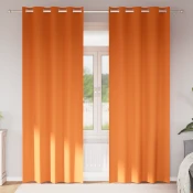 vidaXL Zavese z zavesami 2 pcs Svetlo oranžna 260 x 140 cm Poliester