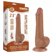 Lovetoy Sliding-Skin - jajčni dvoplastni dildo - 19,5 cm (naravno)