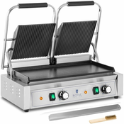 Royal Catering Dvojni kontaktni žar z gladko in žlebljeno ploščo 48 x 23 cm 3600 W