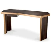 Casa Padrino luxury desk brown/brass 106 x 68 x H. 75 cm - Solid wood office table with drawer - Computer table - Office furniture - Luxury furniture - Luxury furnishings - Luxury quality