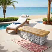 Songmics Gabionska košara 100x30x30 cm srebrna
