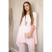 Kesi Włoski Set of blouse + pants with pendant light powder pink