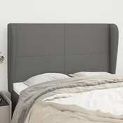 Vidaxl vidaXL Vzglavnik s krilci temno siv 147x23x118/128 cm blago