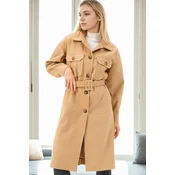 Z9777 DEWBERRY WOMENS COAT-CAMEL