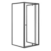 Flexi stenska asimetrična tuš kabina 80x90 cm brez tuš pladnja črna