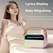 Haomuren Bluetooth karaoke zvucnik sa 2 mikrofona, Beli