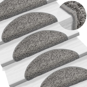 Prostirke za stepenice 10 kom 56x17x3 cm sive poluokrugle