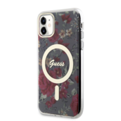 Originalni GUESS ovitek Flowers GUHMN61HCFWSA z Magsafe za iPhone 11/iPhone XR - kaki