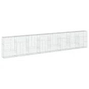 Vidaxl Gabionska košara s pokrovom 800x50x150 cm pocinkano železo