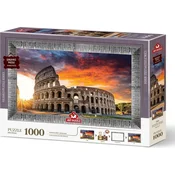 Art puzzle Sestavljanka z okvirjem in lepilom 3v1 Sončni zahod nad Kolosejem 1000 kosov