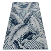 eoshop Preproga Structural BOTANIC 65242 Perje, cikcak plosko tkano za balkon, teraso - aqua blue ( - Velikost: 196x290 cm)