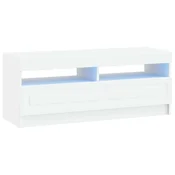 vidaXL LED TV omarica Bela Inženirski les