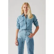 Levis for woman. 16786-0018 Iconic Western Cowboy Shirt blue (M), Casual, Cotton, Denim, Long sleeve, Sustainable