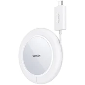 shumee 15W Qi brezžični polnilnik s silikonskim ohišjem, združljiv z MagSafe, bel