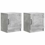 vidaXL Nočna omarica 2 pcs Betonsko siva 43 x 34,5 x 47 cm