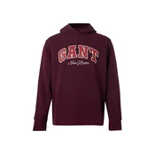GANT Majica temno rdeča/bela