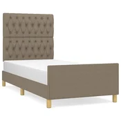 Vidaxl Posteljni okvir brez vzmetnice taupe 100x200 cm blago