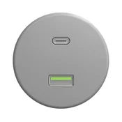 Kliklap - Retro USB uticnica A+C bez okvira siva