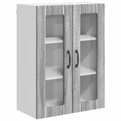 Vidaxl Stenski stekleni omarica LUCCA Siva Sonoma 60 x 31 x 80 cm