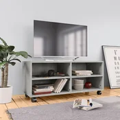 Vidaxl TV stalak s kotacicima, betonsko-sivi, 90x35x35 cm