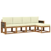 Set vanjskih sofa 5 pcs Prirodna i krem Poliester