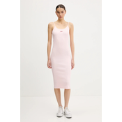Tommy Jeans Poletna obleka Script DW0DW20330 Roza Slim Fit