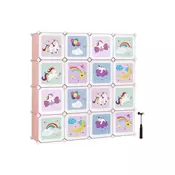 Songmics Shranjevalna omara 16 kock 123x31x123 cm roza