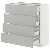 METOD / MAXIMERA Podni element 4 fronta/4 fioke, bela/Havstorp svetlosiva, 80x37 cm