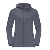 Jack Wolfskin BAISELBERG HOODED FZ W, ženska pohodna jopa, siva 1710772
