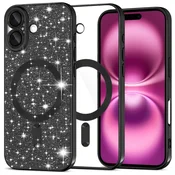 TPU gel ovitek Techsuit Luxury Glitter MagSafe za iPhone 16 Plus - black