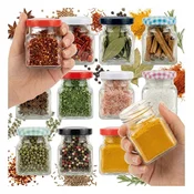 shumee 50X kozarec 120 ml za začimbe, zelišča, med, marmelado, sladice, poroko + pokrov FI53