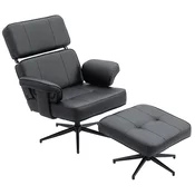HOMCOM HOMCOM sprostitveni naslonjač umetno usnje, kovina 91D x 79Š x 89V cm Črna, (5000242886)