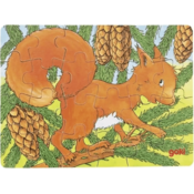 Goki Lesena sestavljanka Gozdne živali: veverica 24 kosov