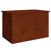 Vidaxl Zunanja shranjevalna škatla Rjav 80 x 50,5 x 50 cm Jeklo