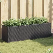 Vrtne sadilice s 3 posude 2 kom crne 90 x 20 x 40 cm poliratan