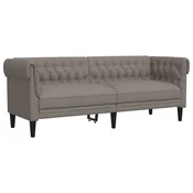 Vidaxl Kavč trosed Chesterfield taupe tkanina