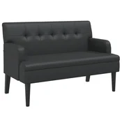 Vidaxl Klop z naslonjalom črne barve 112x65,5x75 cm umetno usnje
