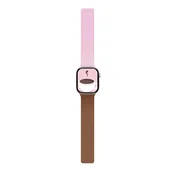shumee Pašček Moft Snap Duo za Apple Watch 1-5/6/7/8/9/10/11/SE/SE 2/SE 3 (38/40/41/42 mm) roza/rjave barve