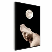 Slika - Moon and Statue (1 Part) Vertical 60x90 U crnom drvenom okviru