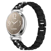 INF Eleganten črn diamantni pašček iz nerjavečega jekla, združljiv z Garmin Lily 2, (5000090700)