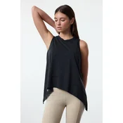 Trendyol Black Modal Fabric Reflective Printed Yoga Knitted Sports Top/Blouse