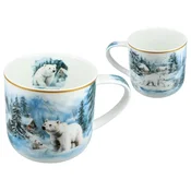 Carmani, porcelanasta božična skodelica približno 470 ml - zima povsod/Beli medved