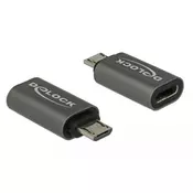 Adapter DELOCK, micro USB (M) na USB-C (Ž), moder