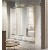 Arkos meble garderobna omara z drsnimi vrati Sevilla LED 200, bela