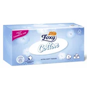 Foxy COTTON higienski robčki v škatli, 90 kosov - 1 pakiranje.