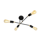 Ugradbeni luster ROSETTE 4xE27/60W/230V crna/zlatna