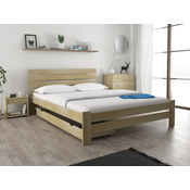 Postelja PARIS povišana 160 x 200 cm bor Posteljno dno: Z letvenim dnom, Vzmetnica: Vzmetnica Deluxe 10 cm