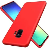 NiaCoCo ovitek za Samsung Galaxy S9 – tekoči silikonski ovitek + zaščitna folija, rdeč