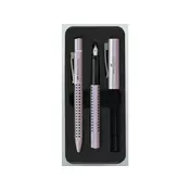 Faber-castell darilni set Glam Pearl - kemični svinčnik Grip + nalivno pero Grip