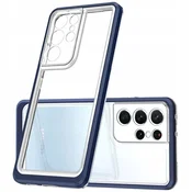 1 to 3 Ovitek Hurtel Clear 3V1 Za Samsung Galaxy S23 Ultra S Silikonskim Okvirjem
